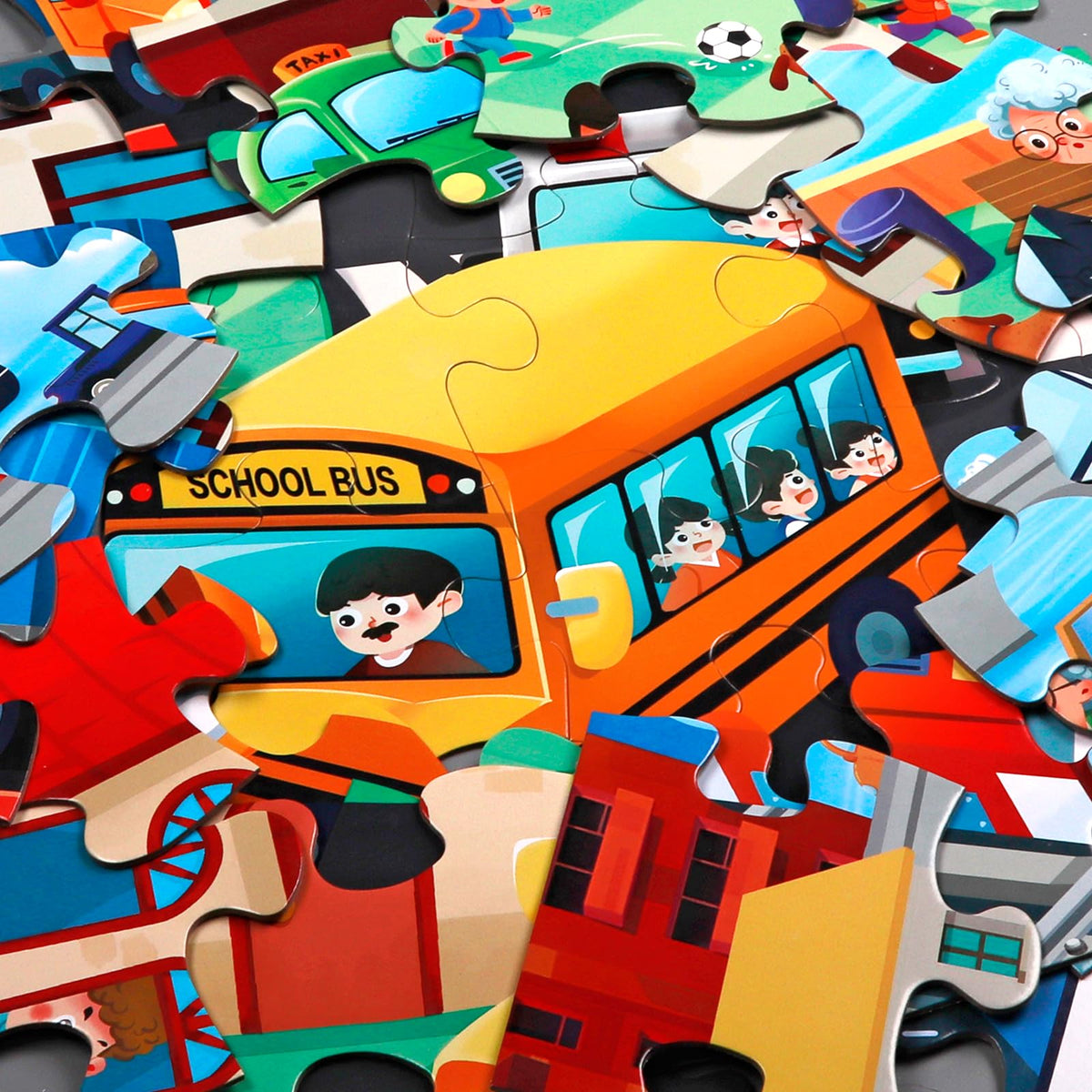 IFLOVE jumbo floor puzzle vehicle icons fosters recognition of vehicles