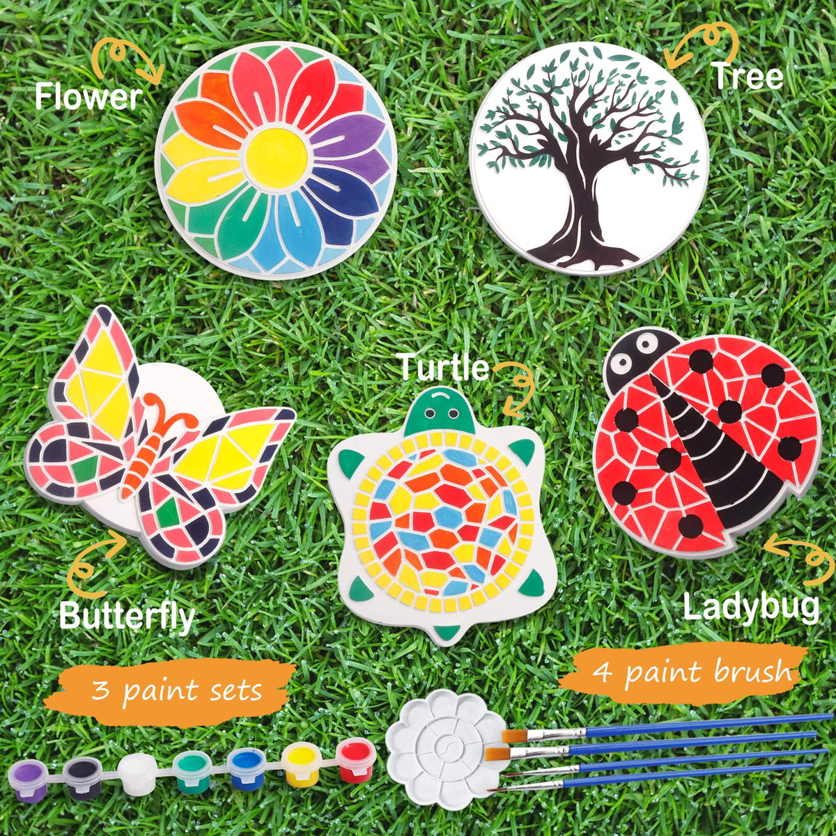 IFLOVE Paint Your Own Stepping Stones Butterfly stone sparks creativity for rainy-day play.