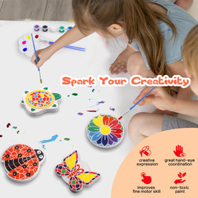 IFLOVE Paint Your Own Stepping Stones Ladybug stone adds bright color to paths or planters.