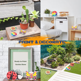IFLOVE Paint Your Own Stepping Stones Paint Strips offer vibrant colors for mixing fun designs.