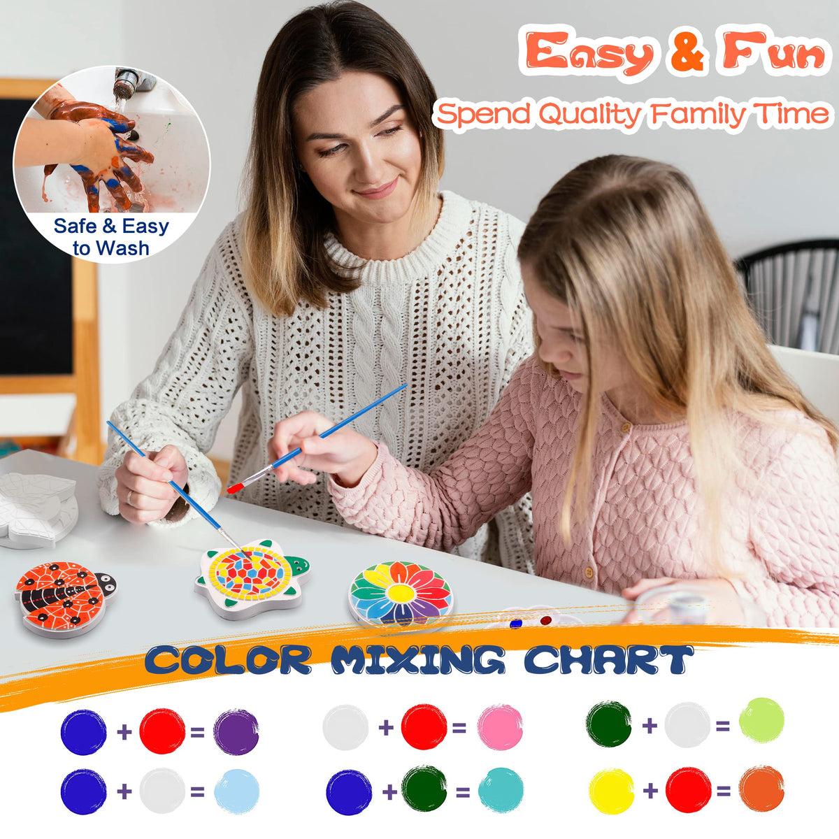 IFLOVE Paint Your Own Stepping Stones Tree stone creates colorful garden accents for playful imagination.