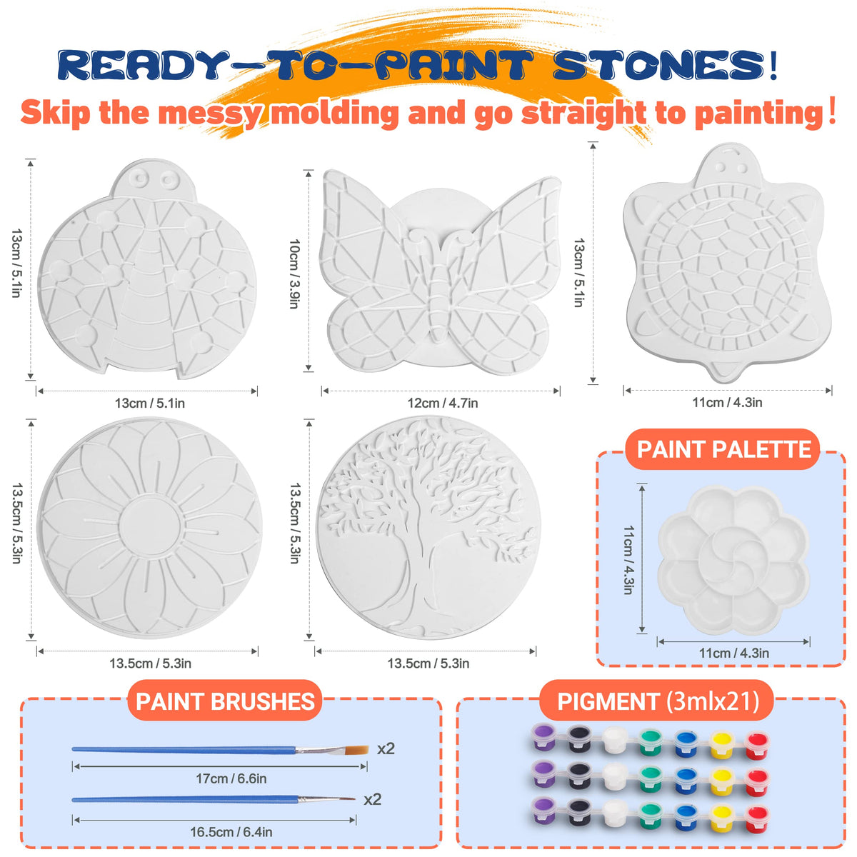 IFLOVE Paint Your Own Stepping Stones Turtle stone supports fine motor practice during hands-on art.