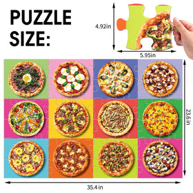 IFLOVE pizza floor puzzle assembled showing colorful toppings to inspire imaginative play.