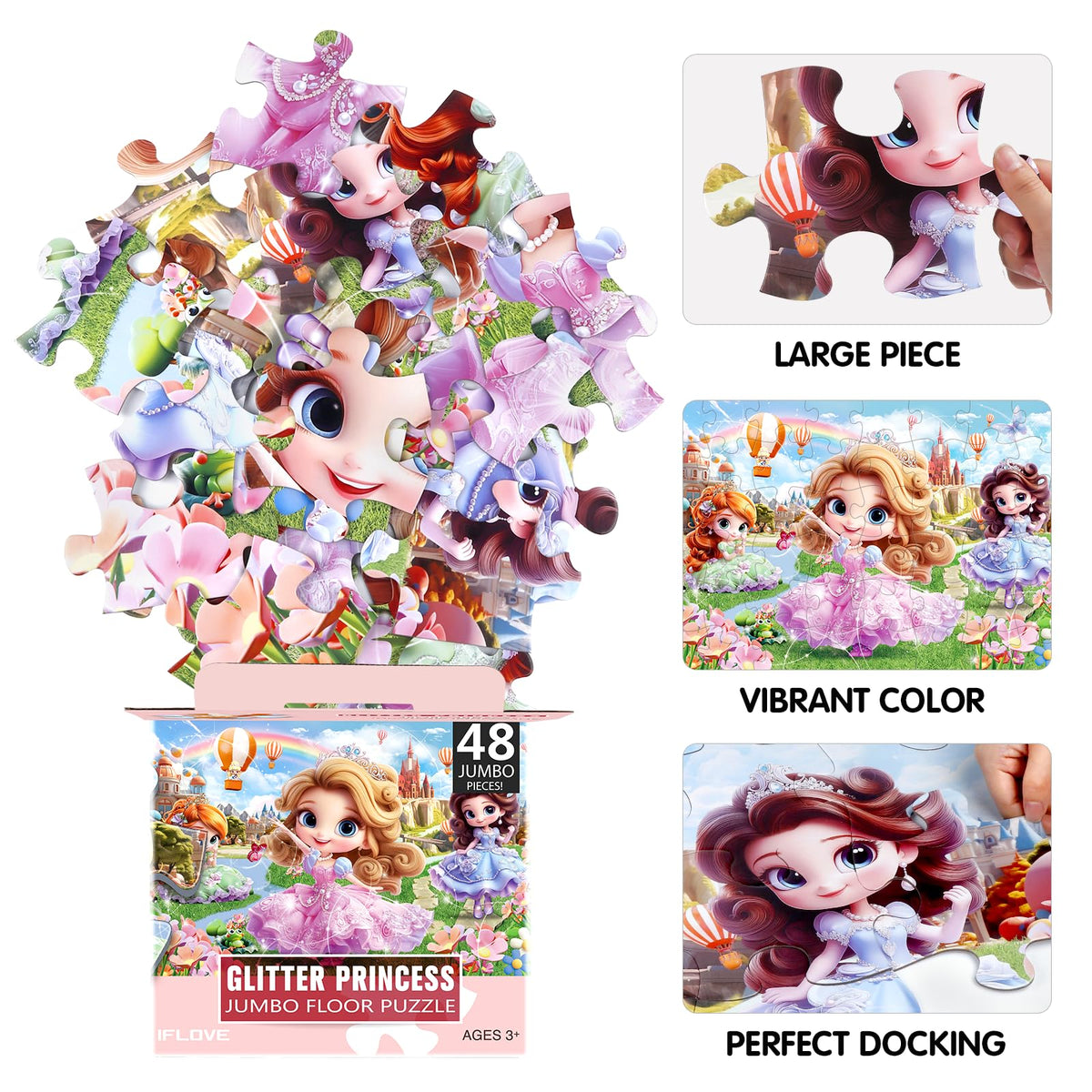 IFLOVE Princess adventure large jigsaw—encourages focus and logical thinking during play.