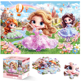 IFLOVE Princess floor puzzle with poster—fosters imaginative play and story-based exploration.