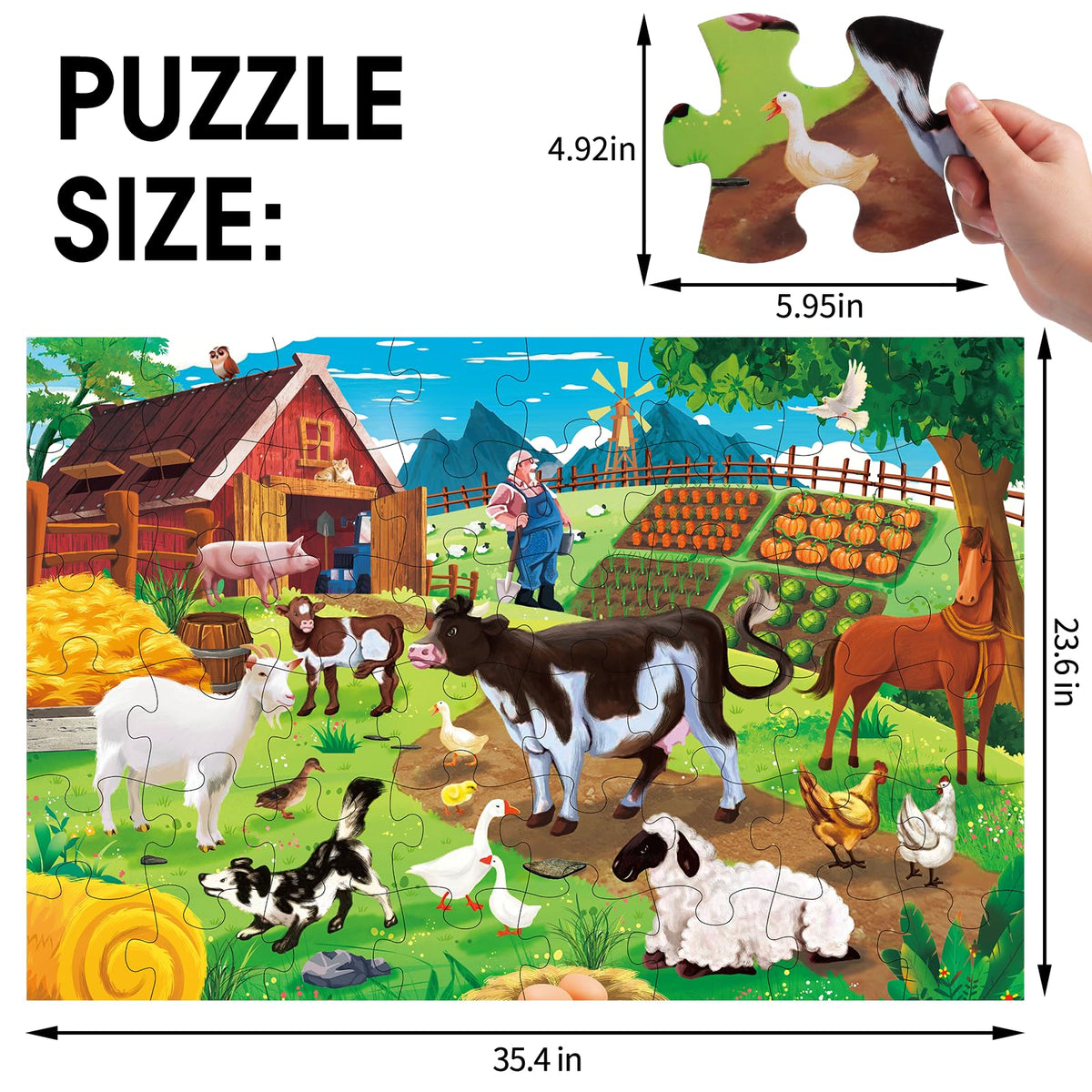 IFLOVE puzzle pieces show a colorful farm scene, engaging kids in problem solving.