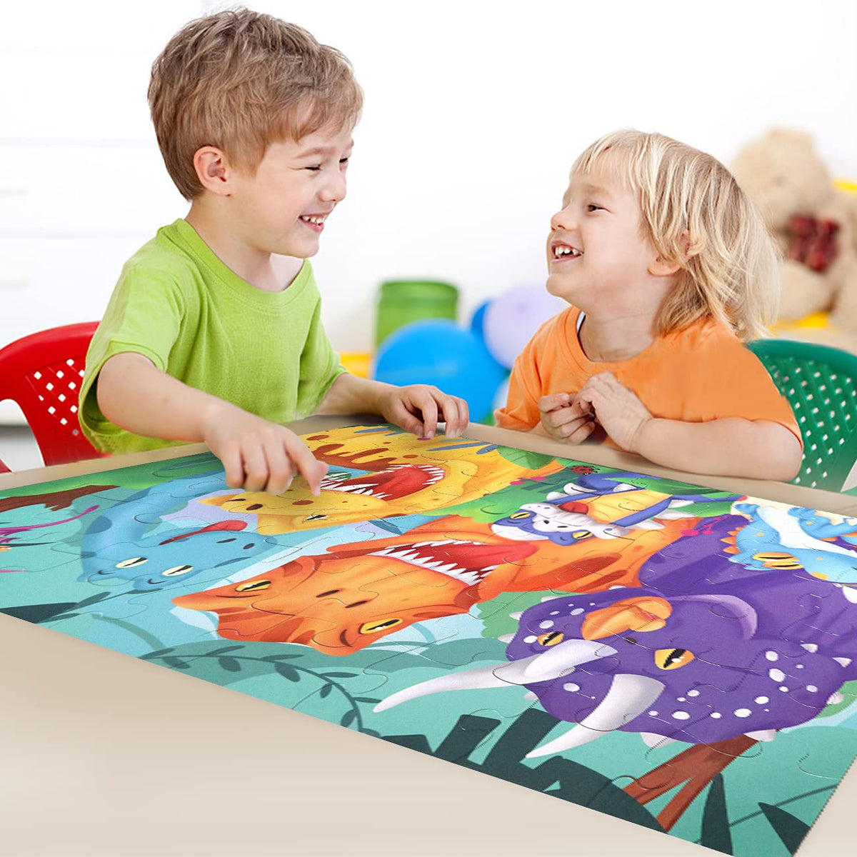 Kids engage with IFLOVE puzzle, boosting hand-eye coordination and cognitive skills.