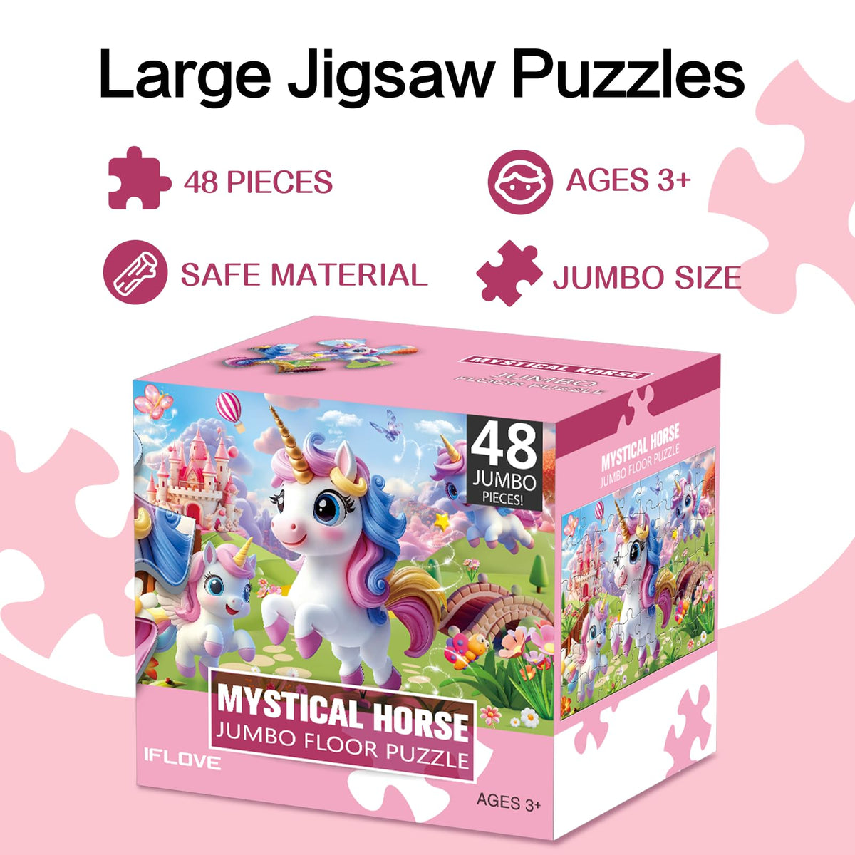 IFLOVE unicorn puzzle packaging image ready for gift-ready presentation.
