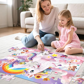 IFLOVE puzzle safety rounded edges, designed for safe floor play by toddlers.