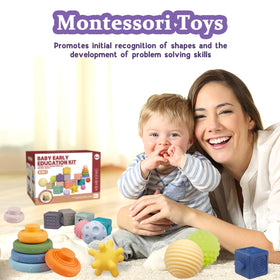 IFLOVE teething toys silicone set to soothe gums during independent play.