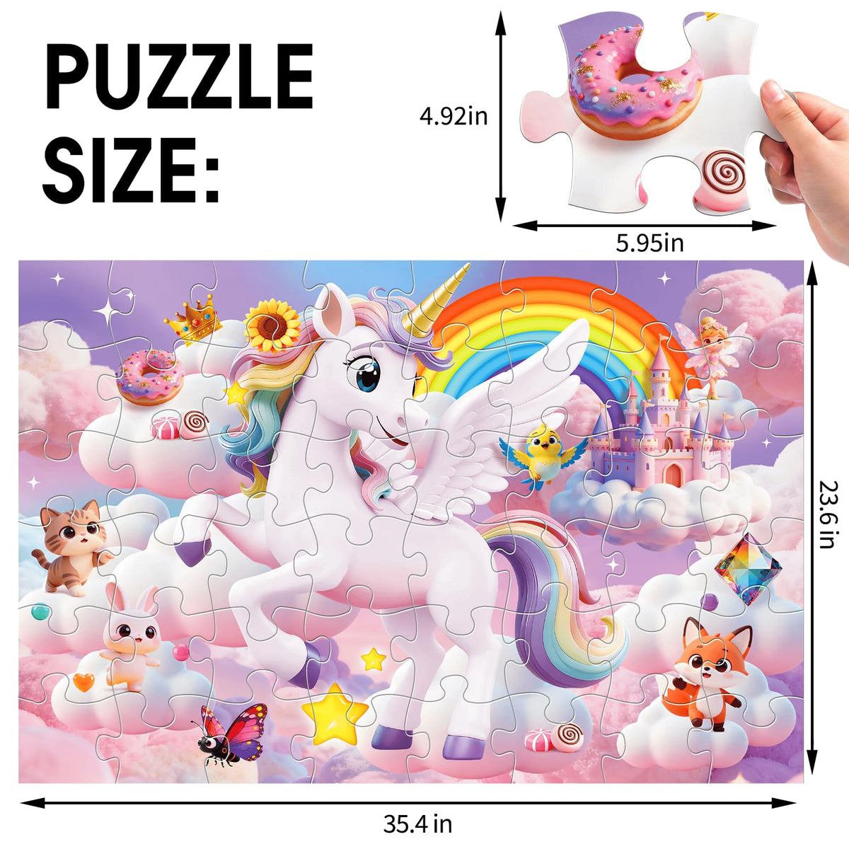 IFLOVE unicorn puzzle colors and scene, stimulating color recognition and storytelling.
