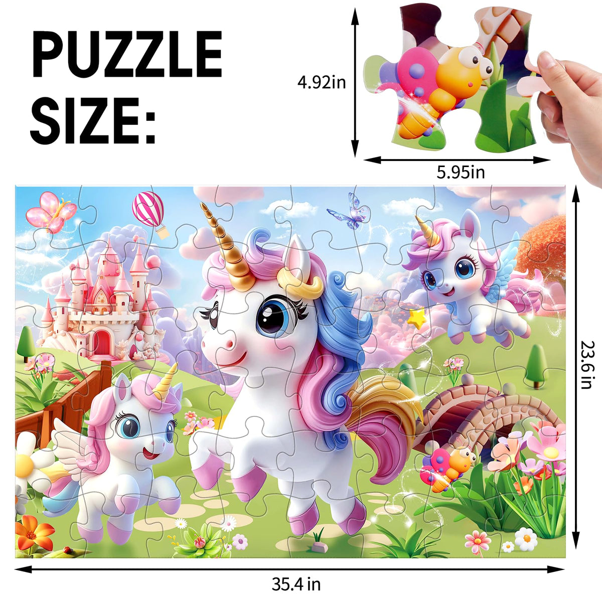 IFLOVE unicorn horn and mane close-up highlighting safe rounded edges for toddlers.