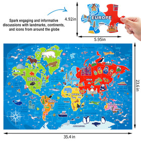 IFLOVE world map puzzle highlights continents for engaging learning and exploration.
