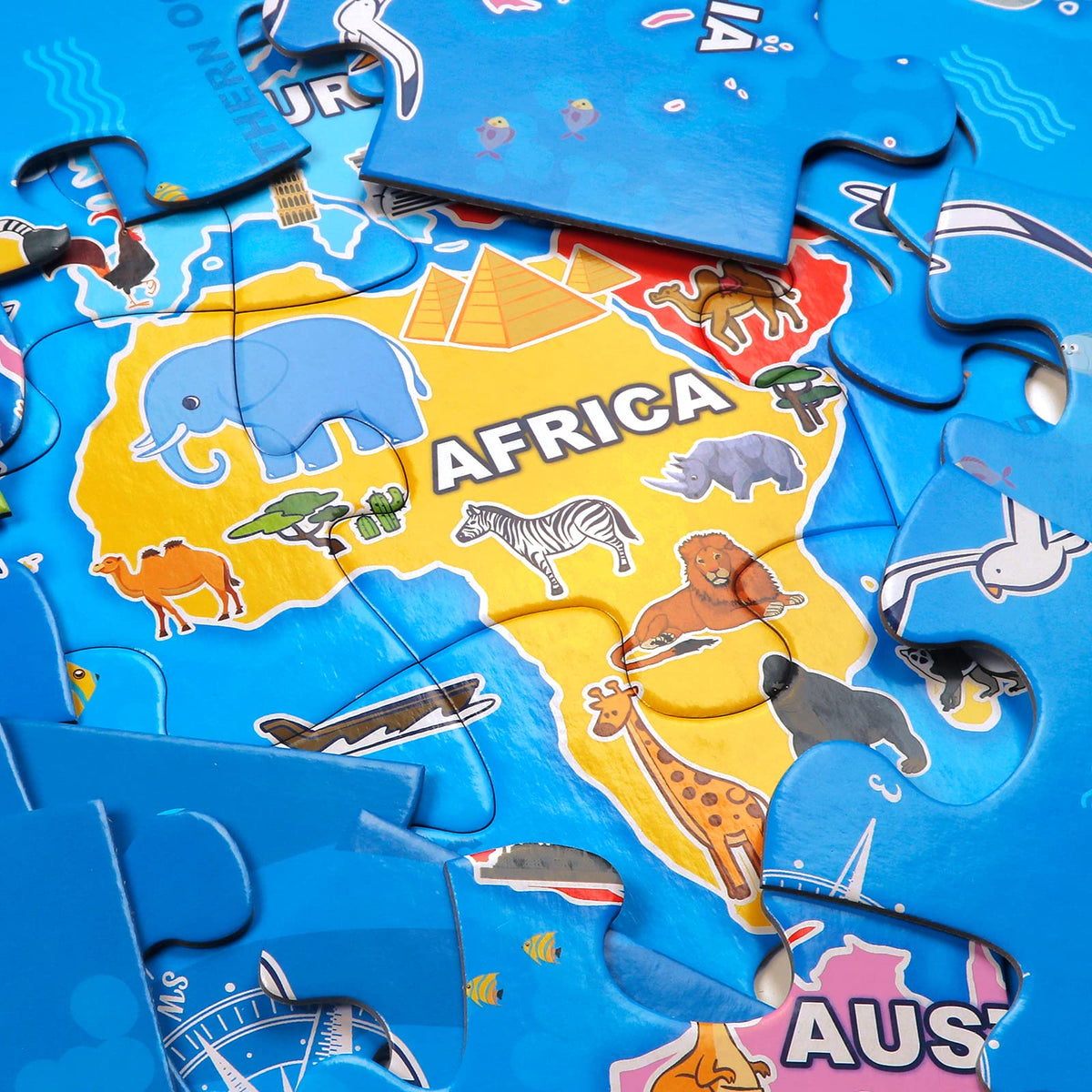 IFLOVE world-map puzzle landmark icons spark curiosity about famous sites and cultures.