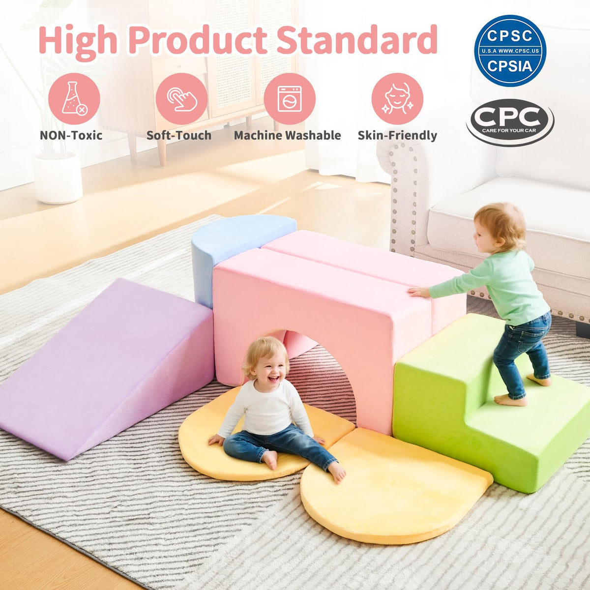 IFNOW Climbing Toys purple slope supports imaginative routes and ramps