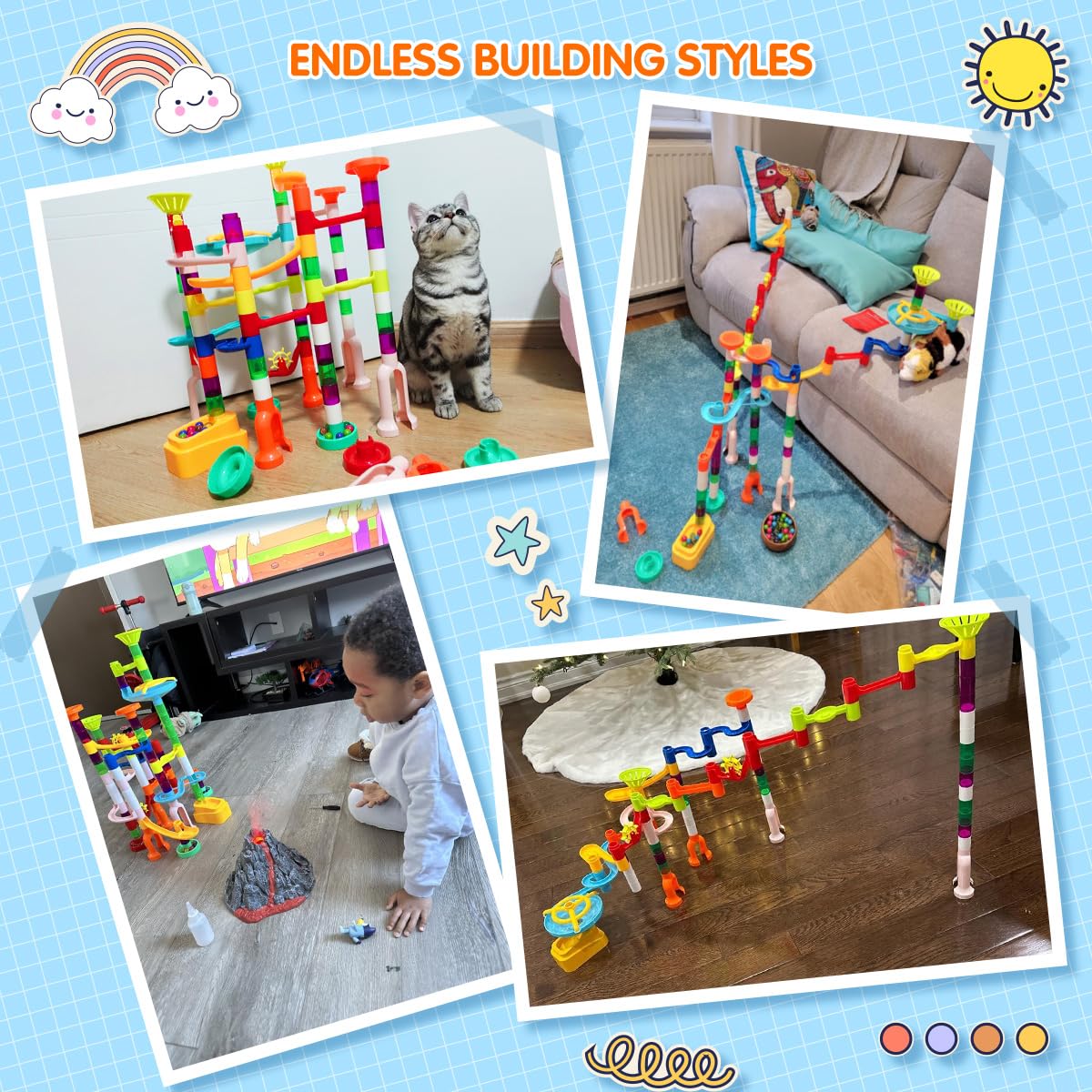 Ifollower Marble Run track designs with curves challenge planning.