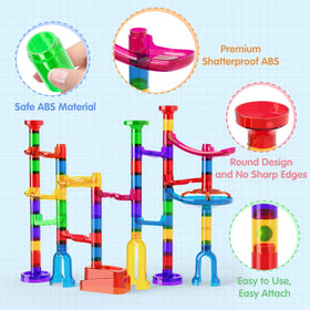 Ifollower Marble Run shows track movement with marbles racing smoothly