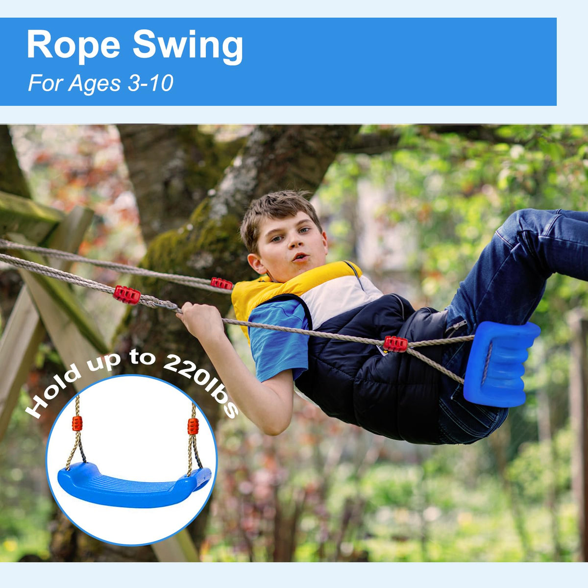 IFOYO blue swing seat with kids hanging for playtime