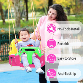 IFOYO pink swing with detachable high-back for growing kids