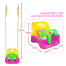 IFOYO pink swing with nylon rope safety features for stability