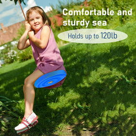 IFOYO Tree Rope Swing Disc blue 11in diameter seat for kids.