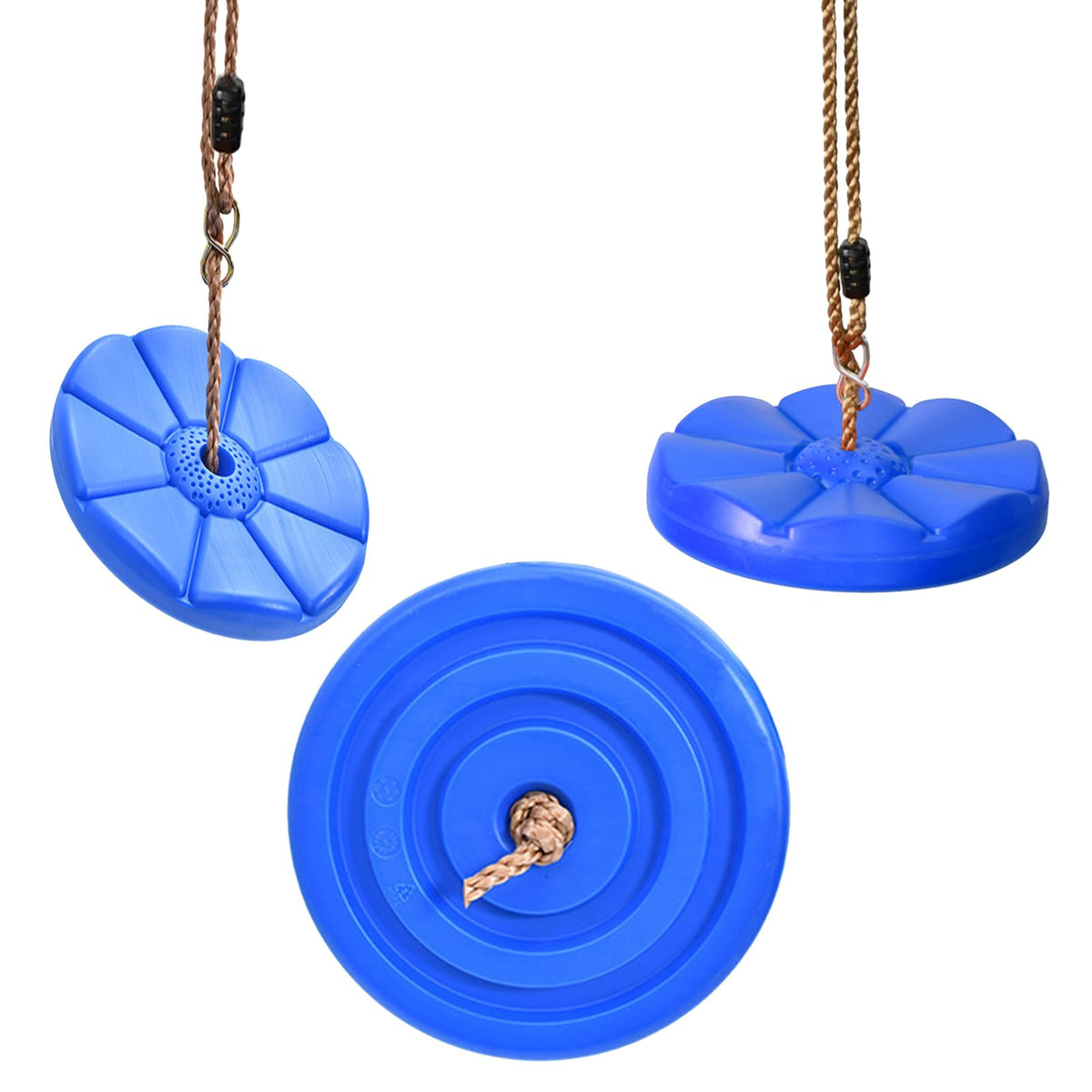 IFOYO Tree Rope Swing Disc blue assembly view for quick outdoor setup.