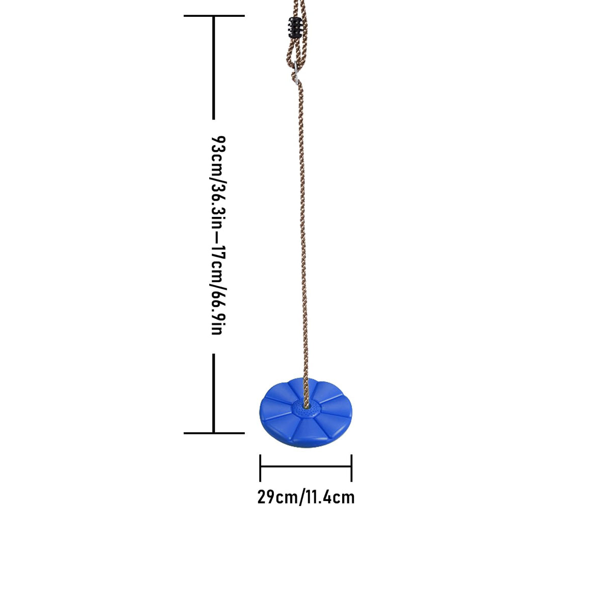 IFOYO Tree Rope Swing Disc blue kid swing for ages 3-10 with supervision.