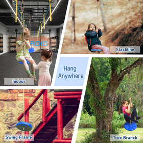 IFOYO Tree Rope Swing Disc blue protective ring for secure attachment.