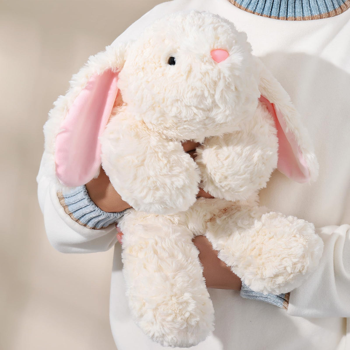 IFX24 soft beige rabbit close-up showing plush fabric and stitching