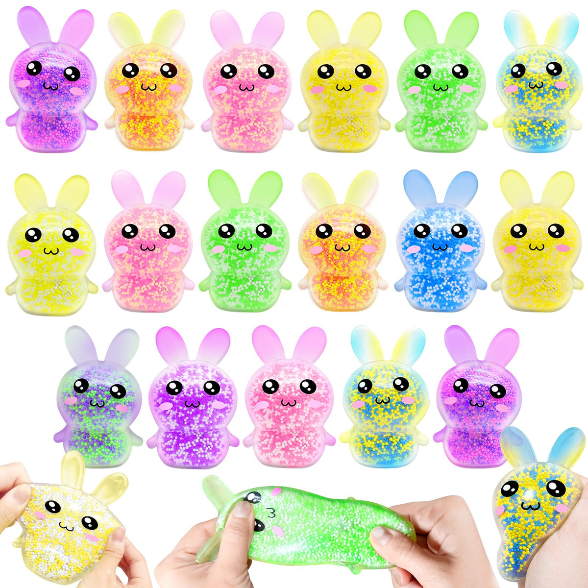 Igeekid 12 pack Easter eggs with bunny toys for kids