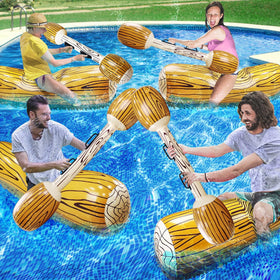 iGeeKid battle log raft pool setup showing family friendly water battles