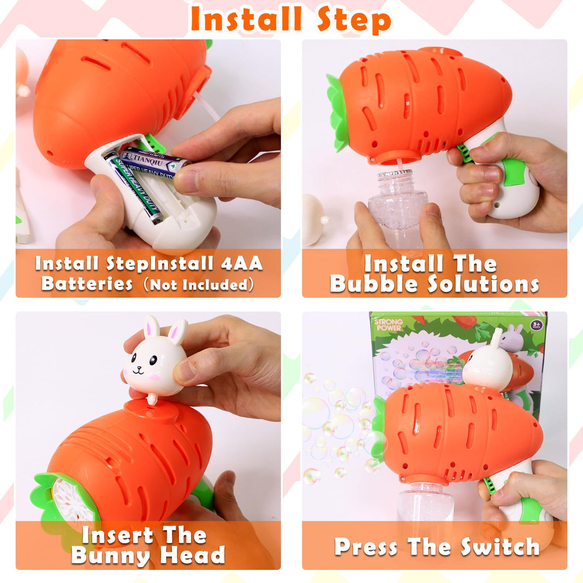 iGeeKid bunny head attachment enhances bubble gun novelty