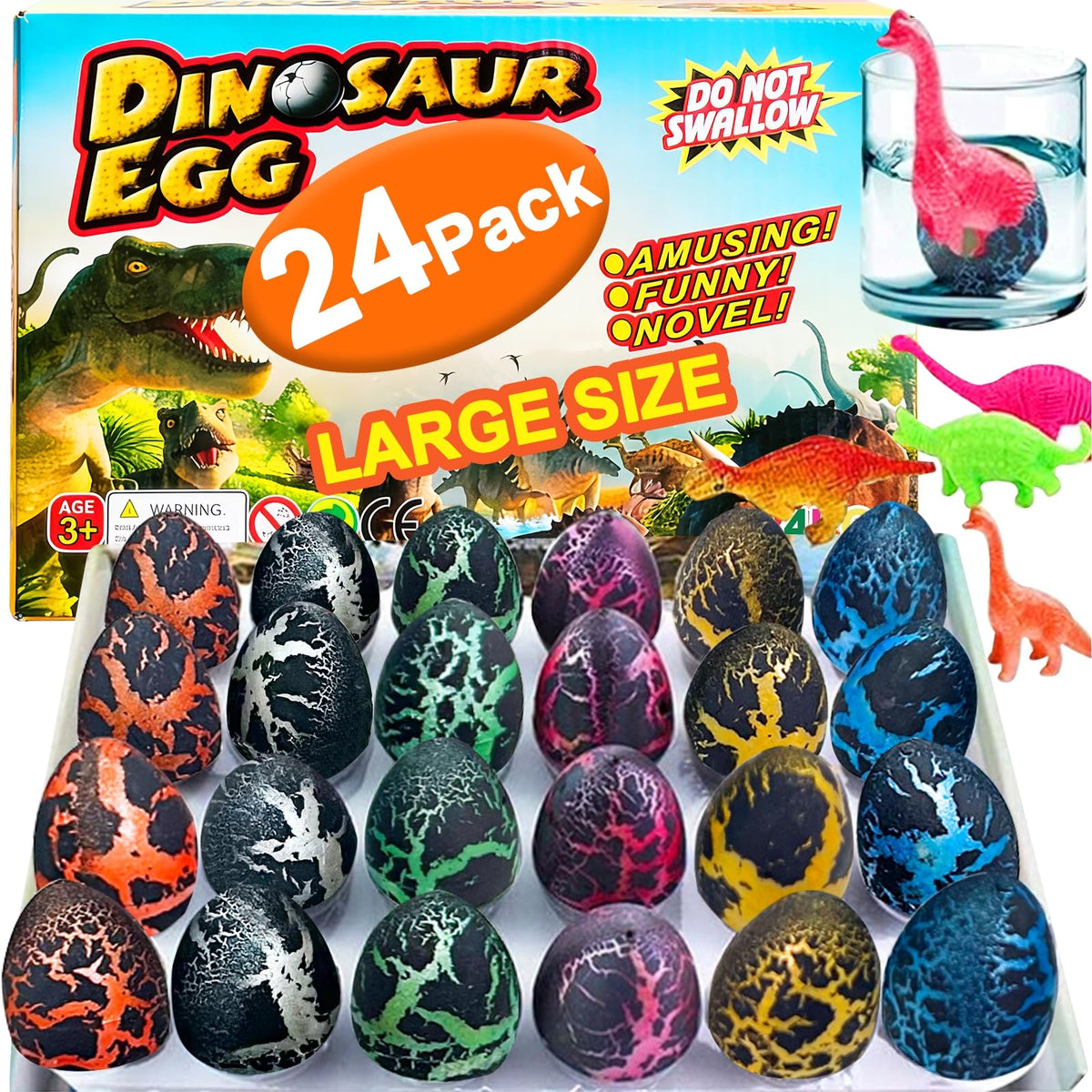 iGeeKid dino eggs 24-pack shown for Easter fun and STEM play.