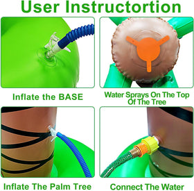 iGeeKid inflatable palm tree setup for quick, easy yard decoration and use.