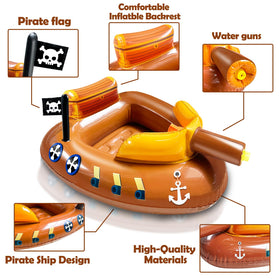 iGeeKid pirate ship float inflates quickly with common pumps.