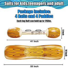 iGeeKid pool float ride on logs for adults and kids lounging on water