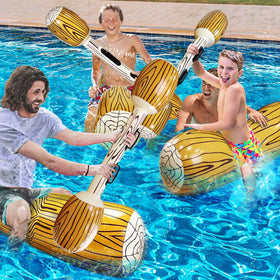 iGeeKid recessed seating on log raft ensuring stability during play