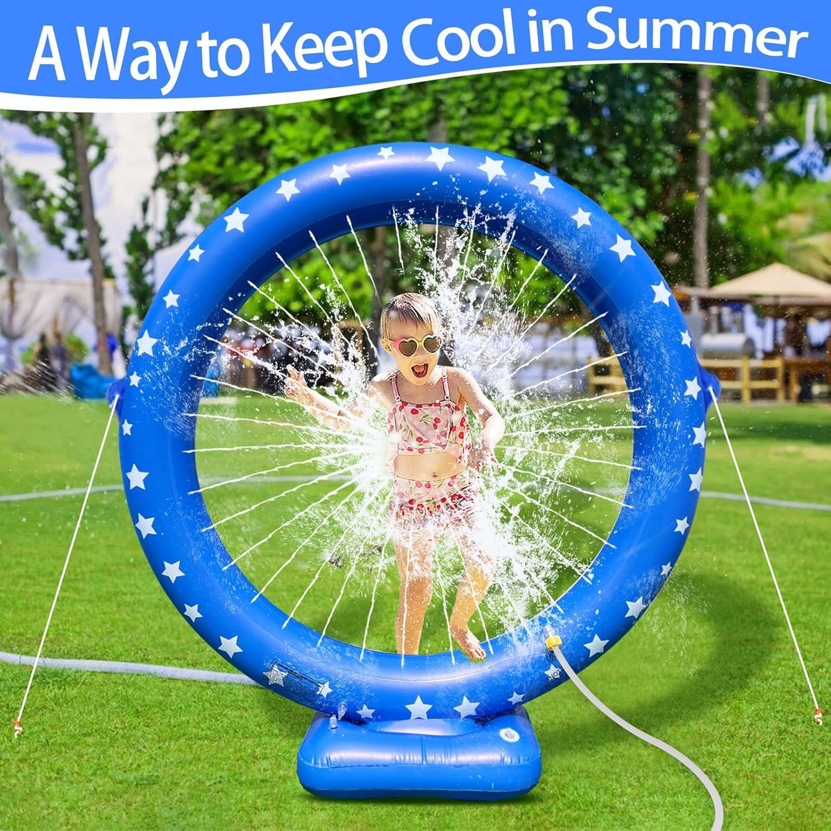 iGeeKid ground stakes secure sprinkler on soft ground