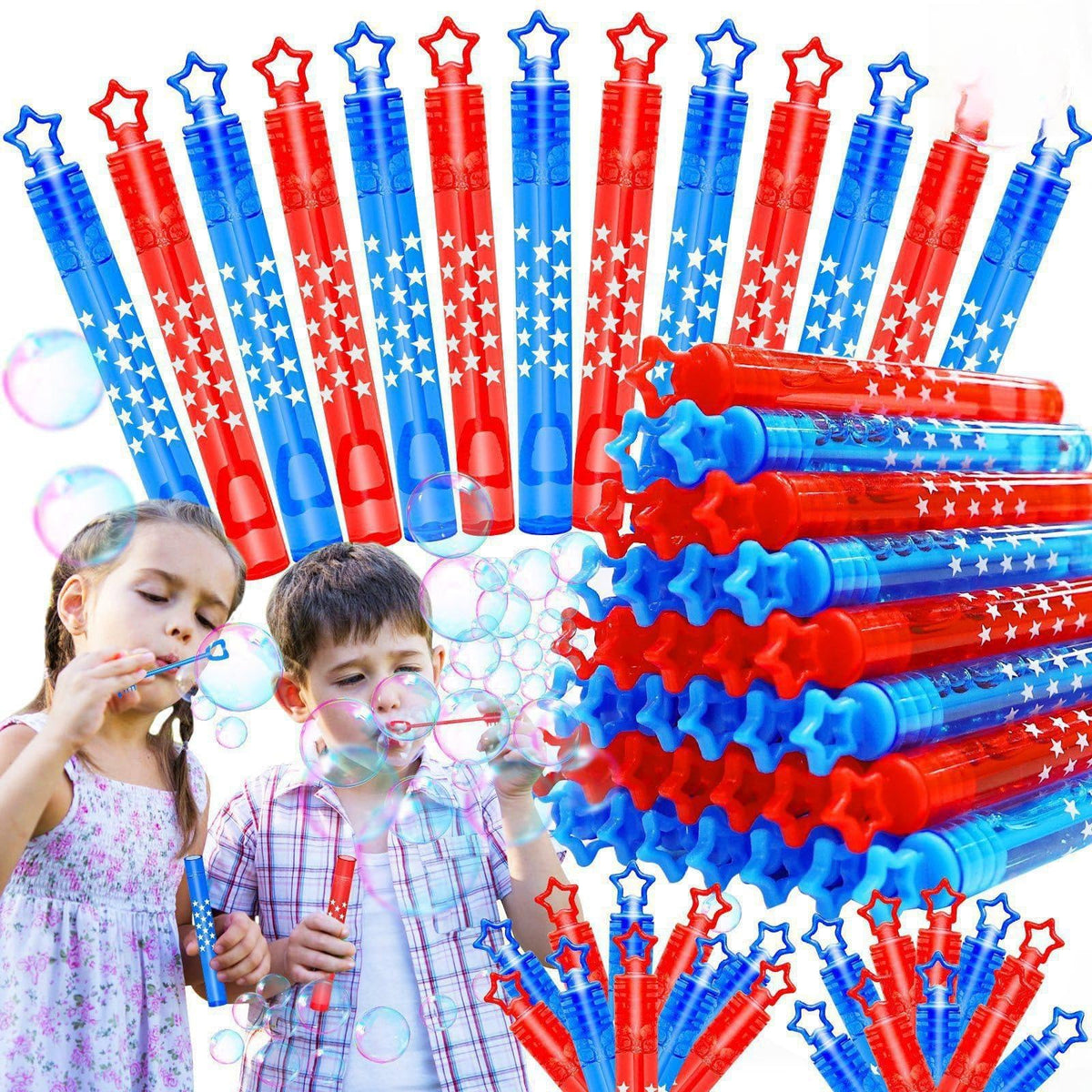 igeekid star bubble wand red pack, ideal for festive 4th of July party favors.