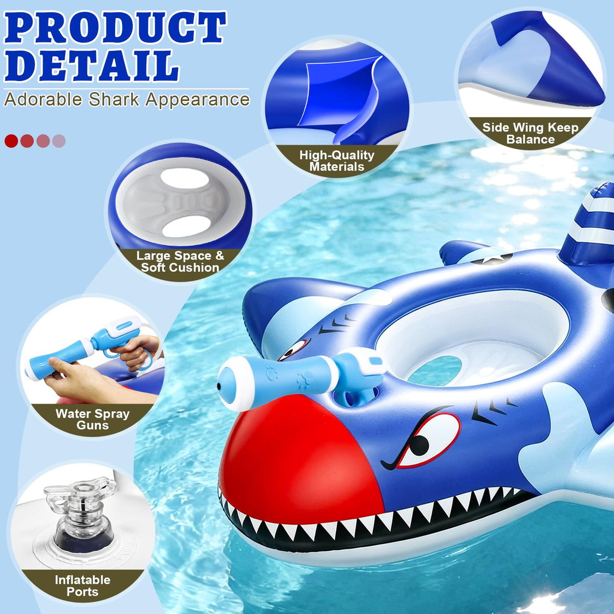 iGeeKid water guns toy blue angled design for easy aiming and action.
