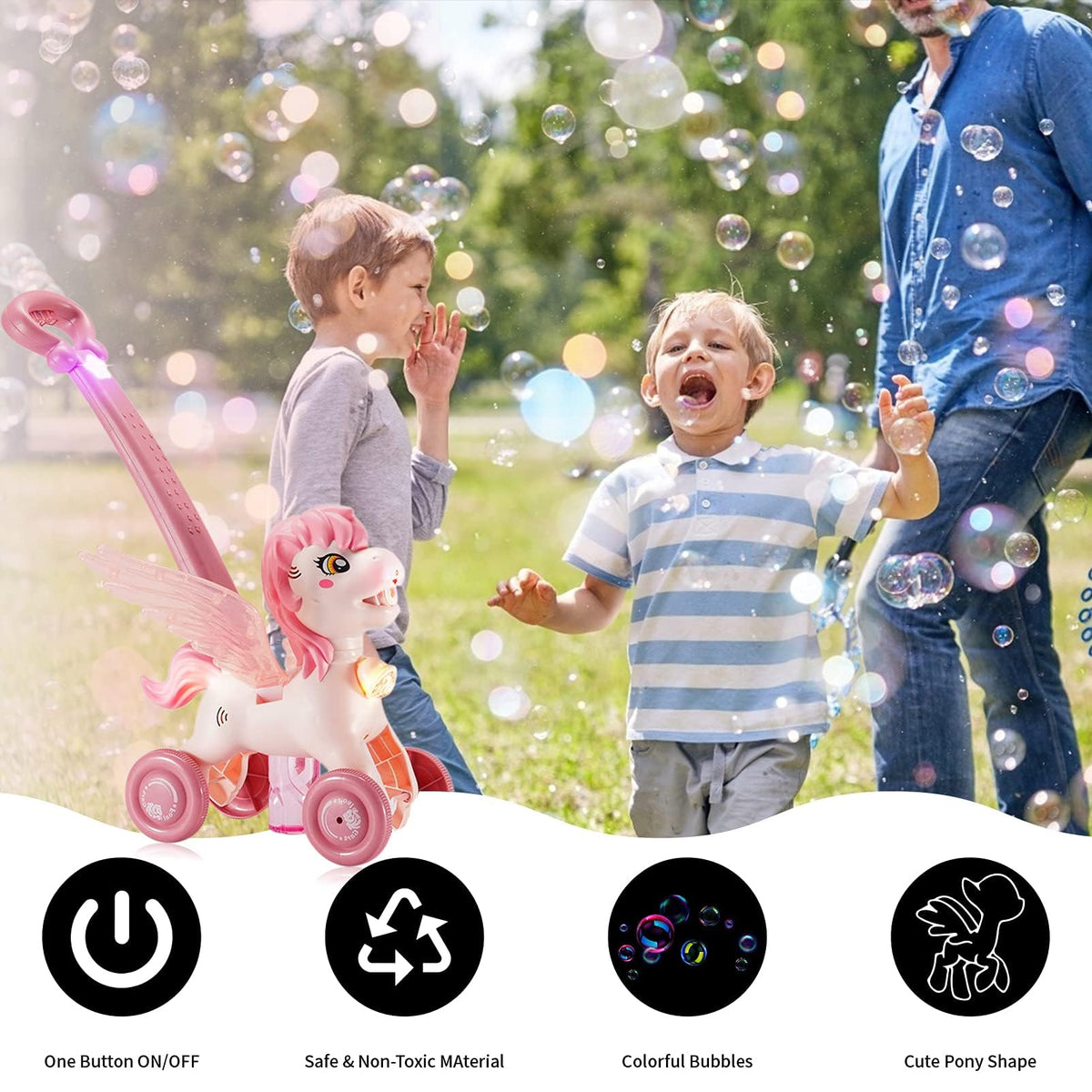 IGINOA LED-light bubble toy enhances outdoor bubble moments