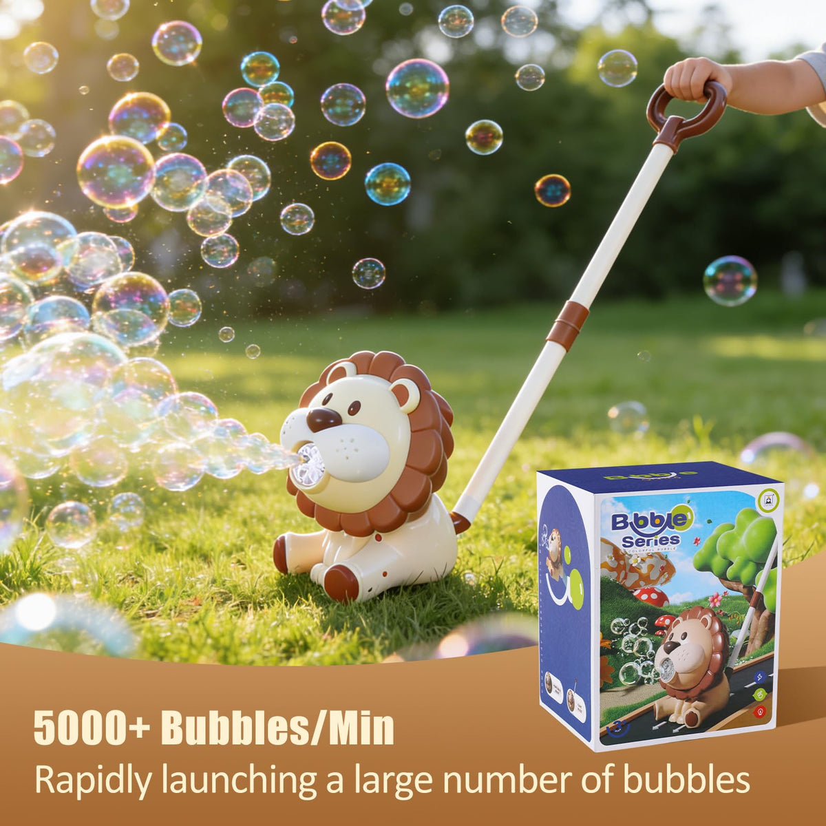 IGINOA Includes two 90ml bubble solution bottles for continuous bubbles.