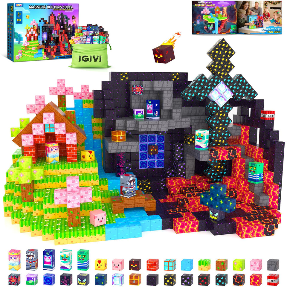 IGIVI 150PCS magnetic blocks forest scene inspiring imaginative play