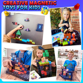 IGIVI Magnetic Blocks Build Mine with colorful patterns and learning setup