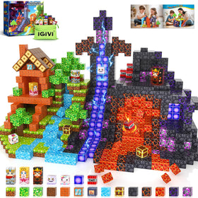 IGIVI Magnetic Blocks Build Mine forest scene for imaginative play and creativity