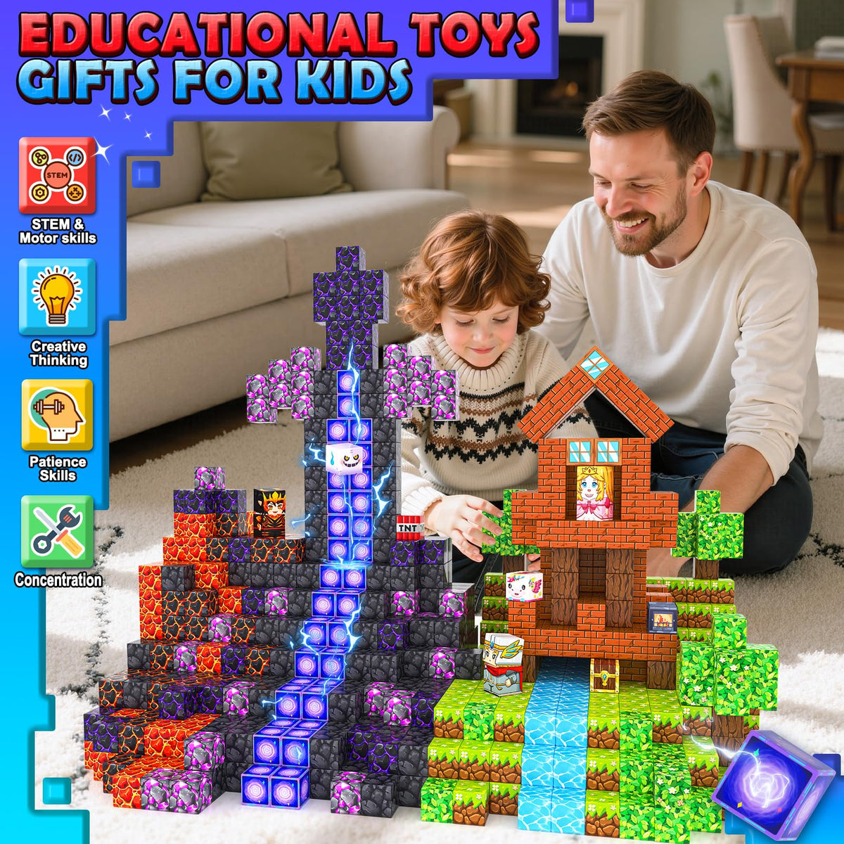 IGIVI Build Mine princesses and knights scene for imaginative role play
