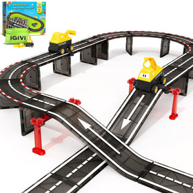 IGIVI magnetic tiles road race layout for creative play and learning