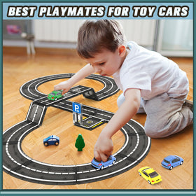 IGIVI road tiles with parking spaces for car-based storytelling moments.