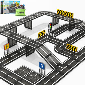IGIVI Magnetic Tiles Road Set road bricks for imaginative play and early STEM skills.