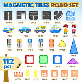 IGIVI road tiles with vehicles and signs for imaginative city-building play